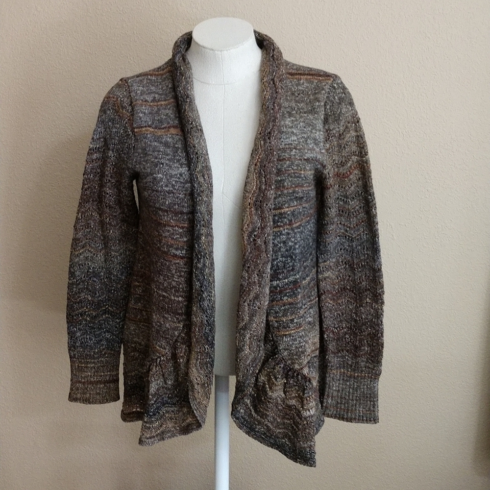 Christopher & Banks Open Front Knit Cardigan Size L Petite